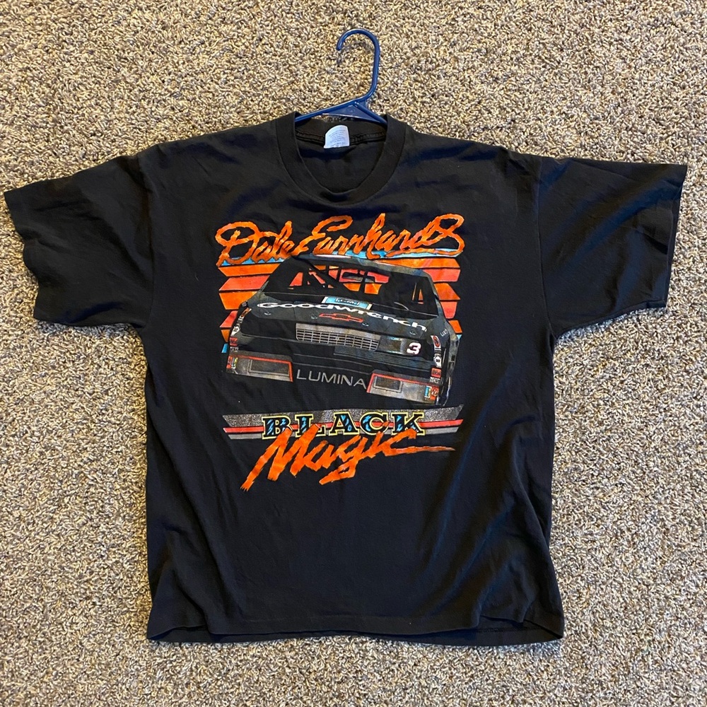 VINTAGE Dale Earnhardt Black Magic big print shirt made in USA nascar